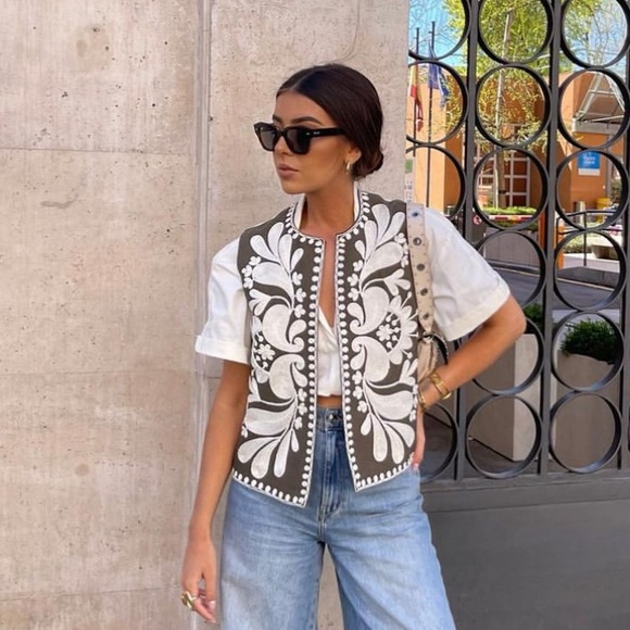 Zara embroidered vest - Picture 5 of 11
